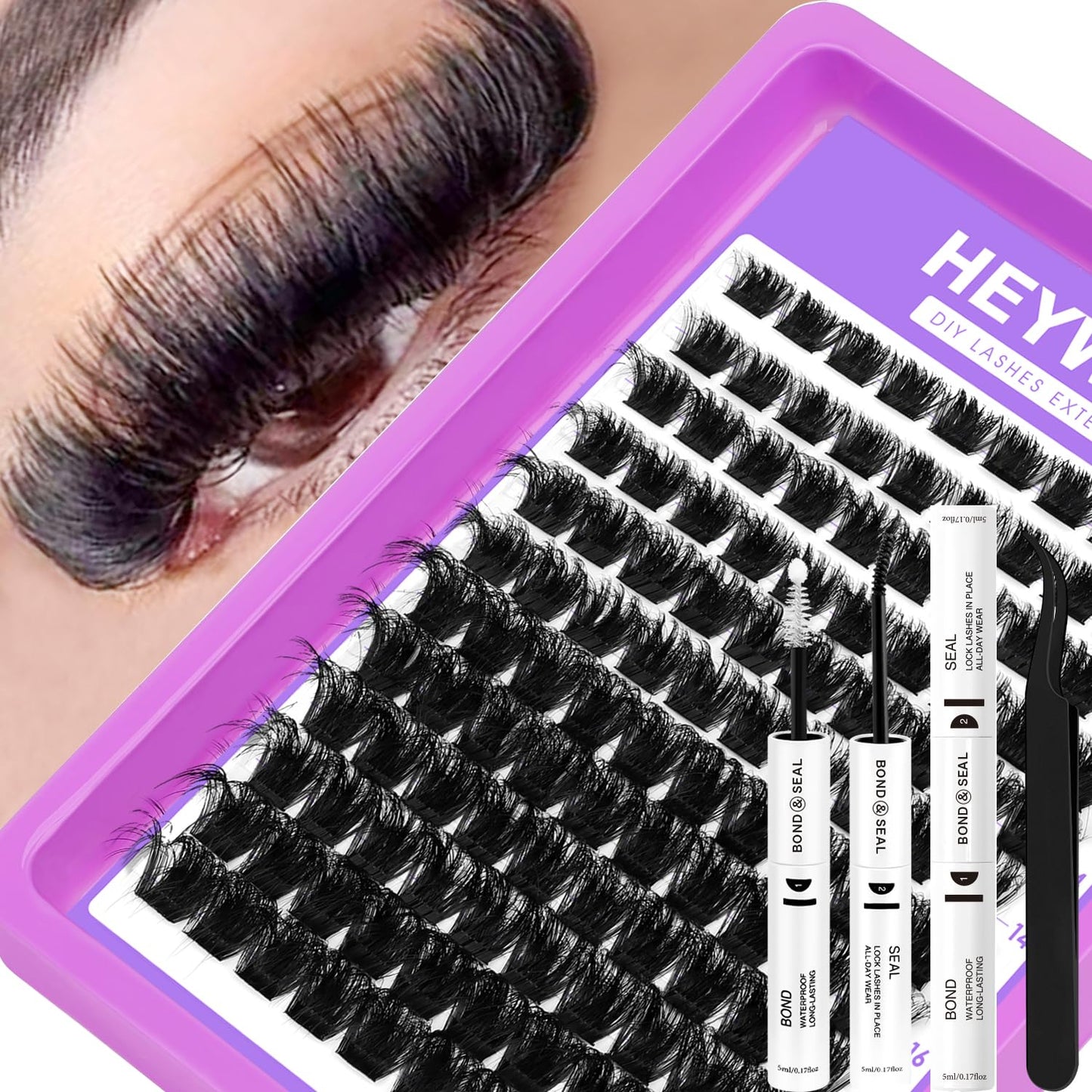 Lash Clusters Kit - 80D & 100D Individual D Curly Eyelash Extensions | DIY Thick False Lashes 10-18mm