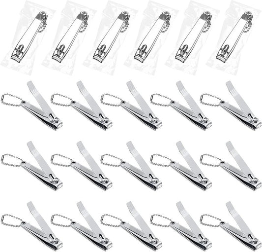 Nail Clippers Bulk - Fingernail Clippers with File | Individually Wrapped for Travel & Charities (50-Pack)