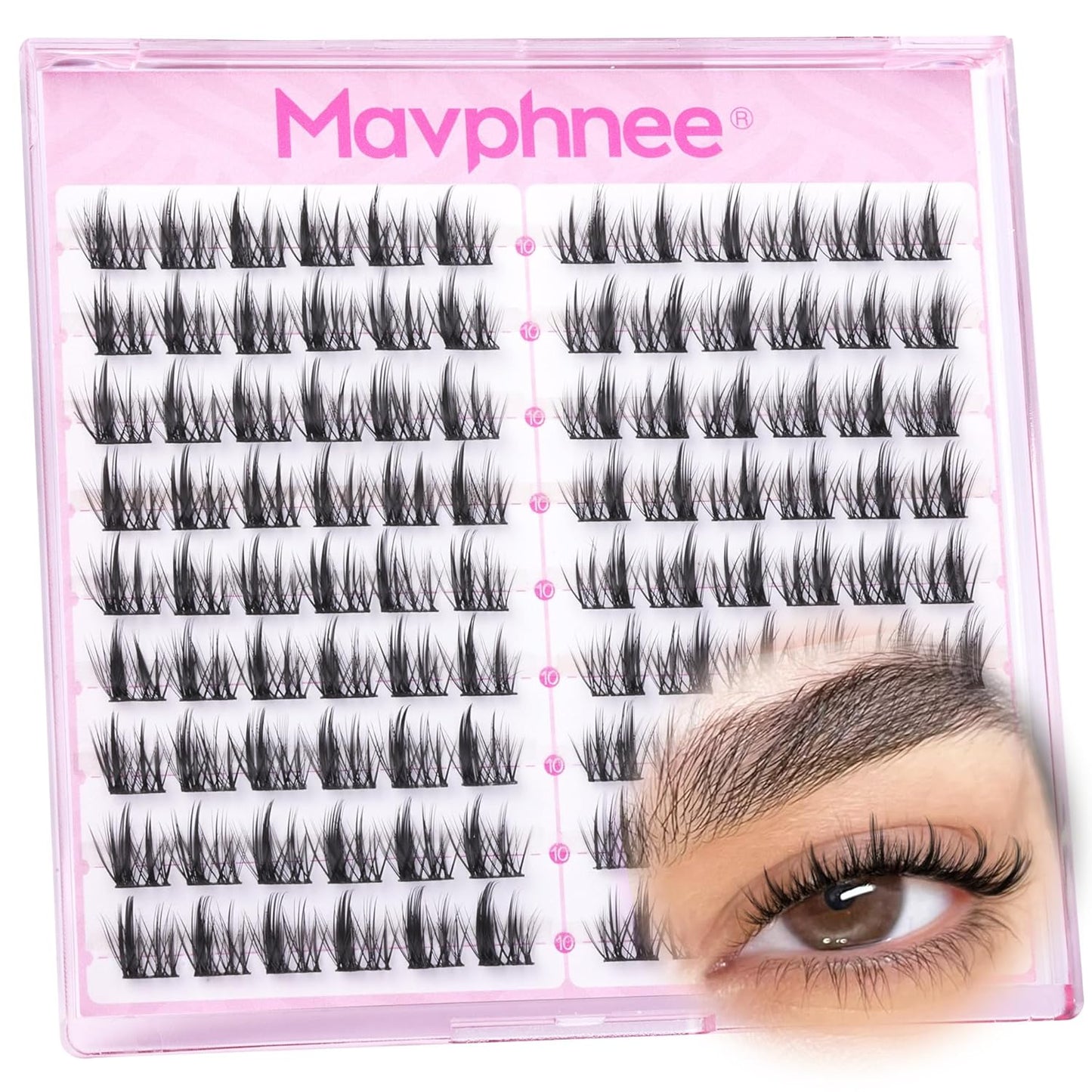 Natural Wispy Eyelash Extensions - Spider Lash Clusters 8-16MM | CC Curl, Flexible Clear Band for Effortless Application
