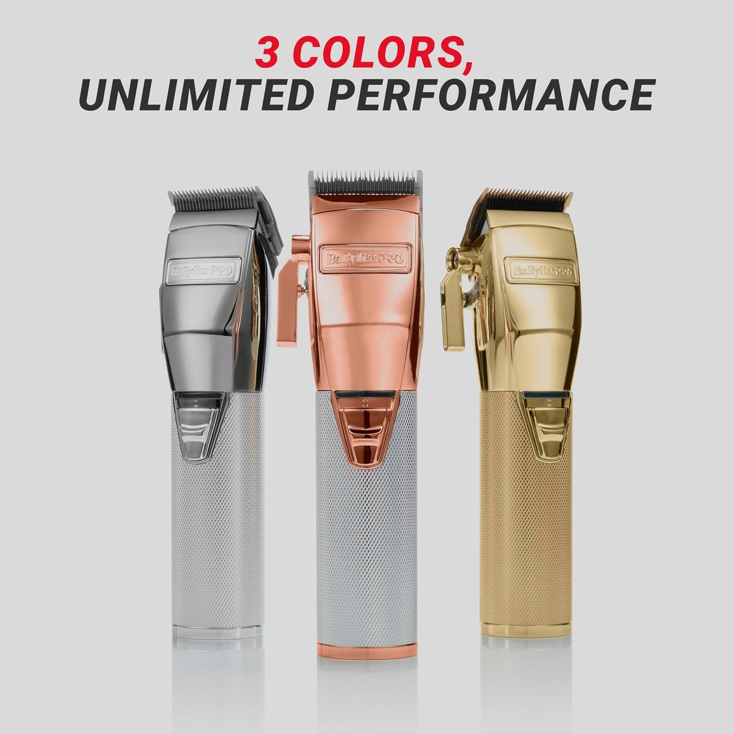 BaBylissPRO FX+ Professional Hair Clippers - Cord/Cordless, All Metal, 3-Hour Lithium Battery Runtime