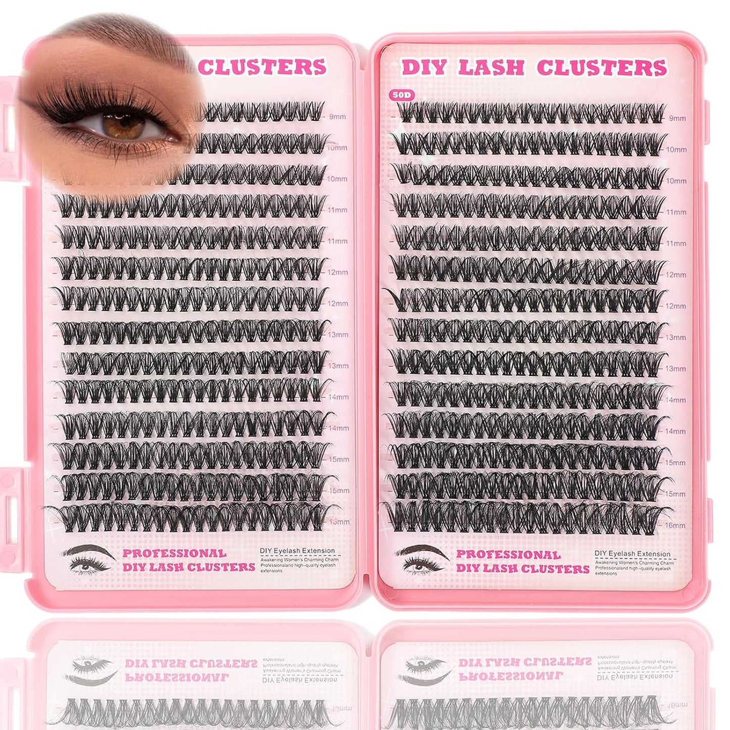 Eyelash Clusters Kit - 560 Pcs Fluffy D Curl Individual Lash Extensions | 9-16mm Length