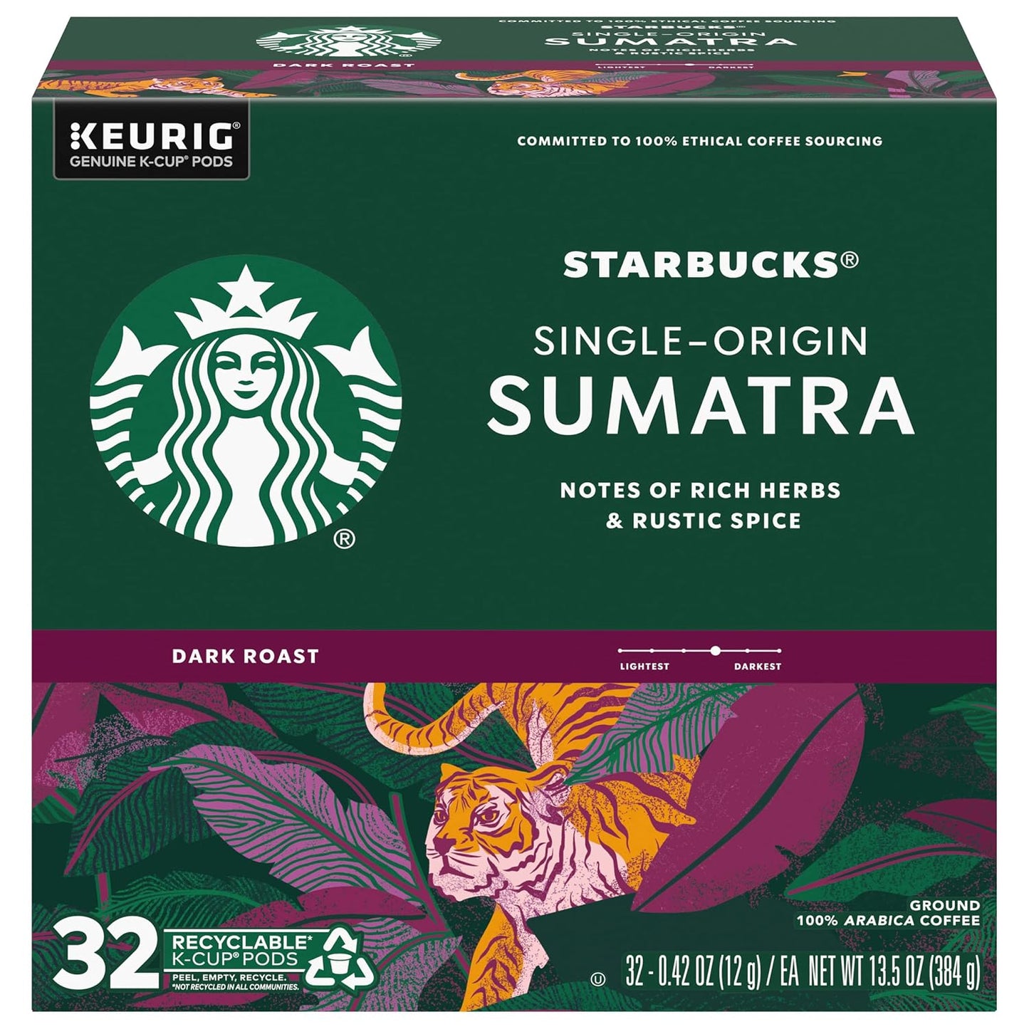 Starbucks K-Cup Coffee Pods - Dark Roast French Roast for Hot or Iced Coffee | 96 Count