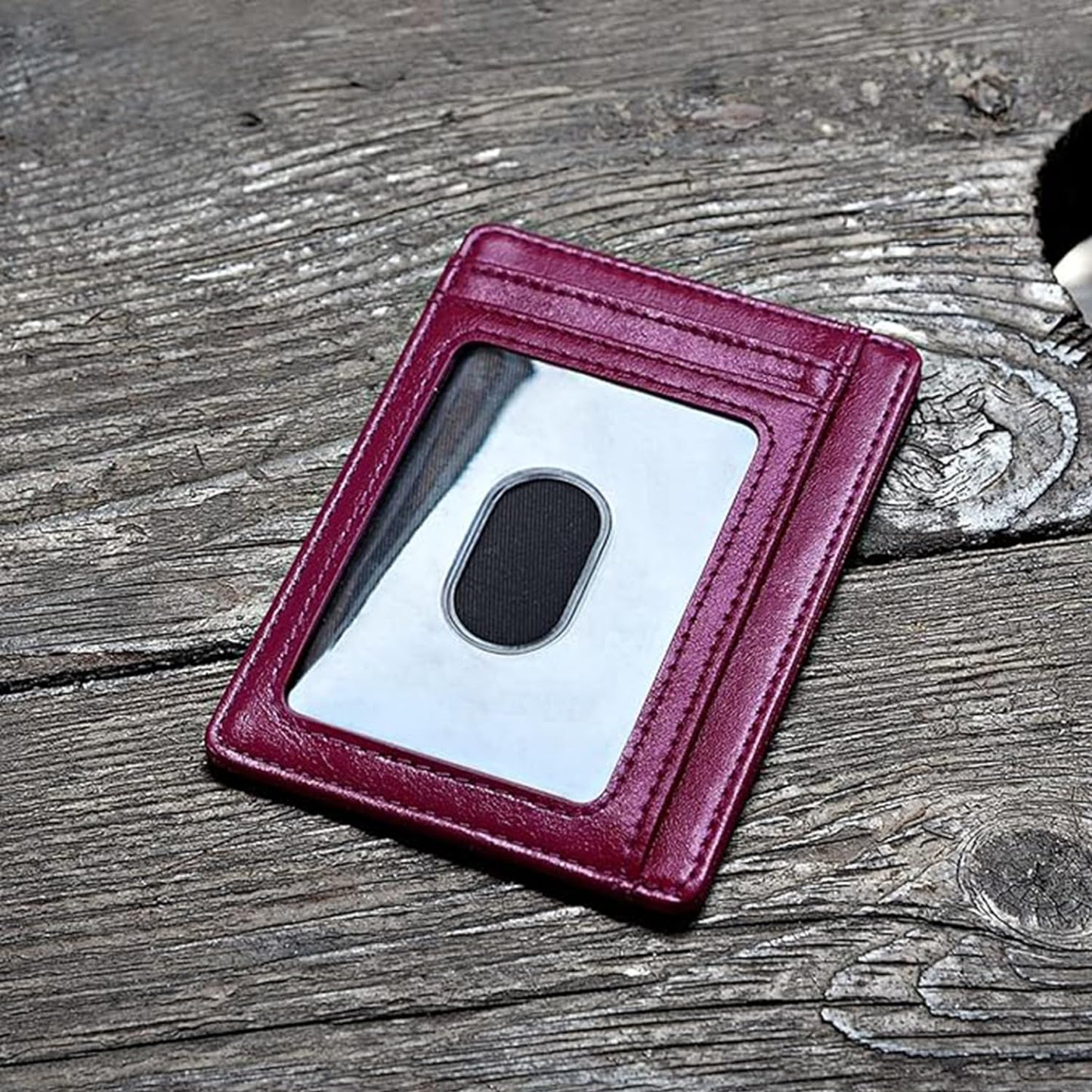RFID Blocking Slim Leather Wallet - Front Pocket Minimalist Design for Men & Women Alaska Deep purple