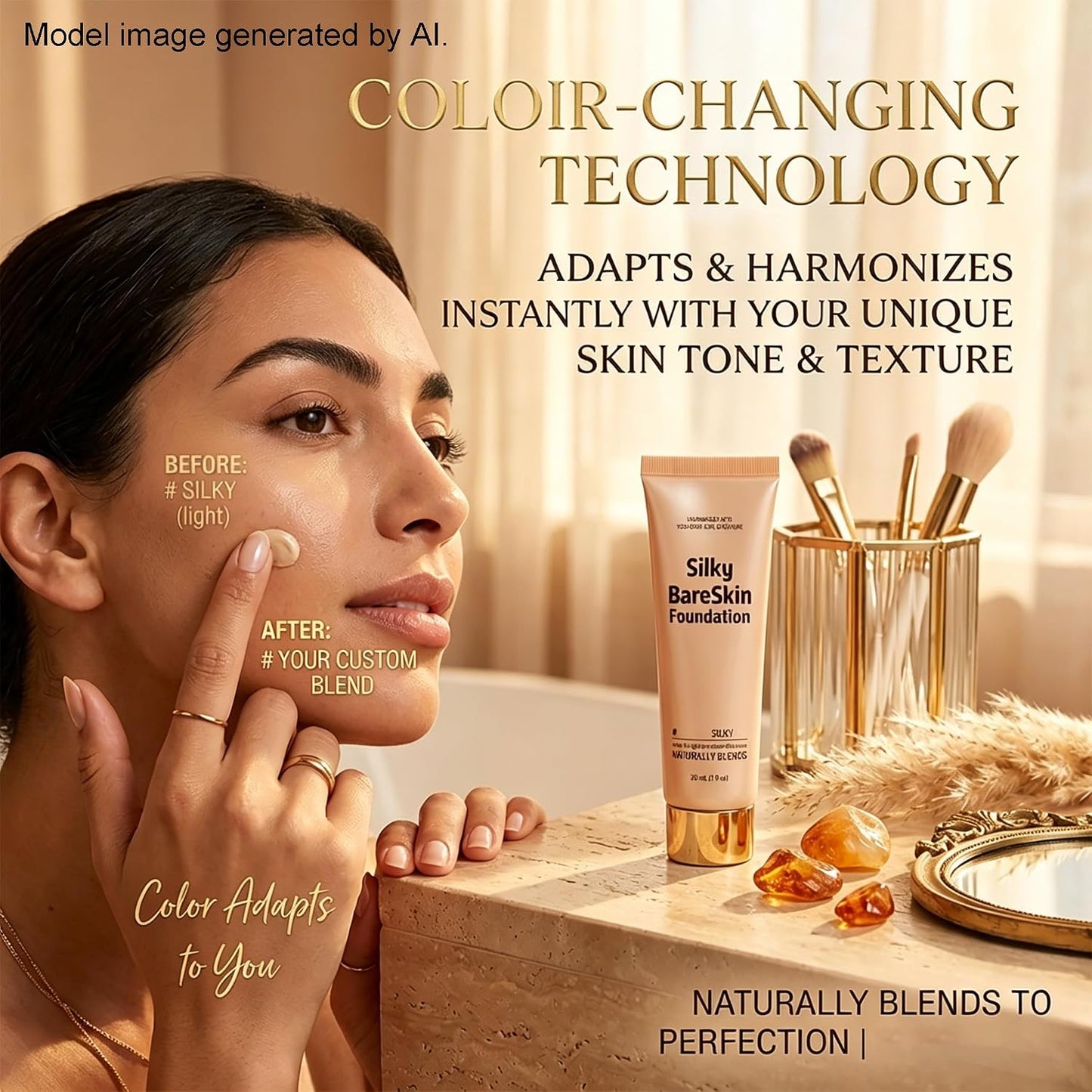 Color Changing Foundation for Women - Hydrating & Firming, Buildable Sheer to Medium Coverage | 1 fl oz (Light)