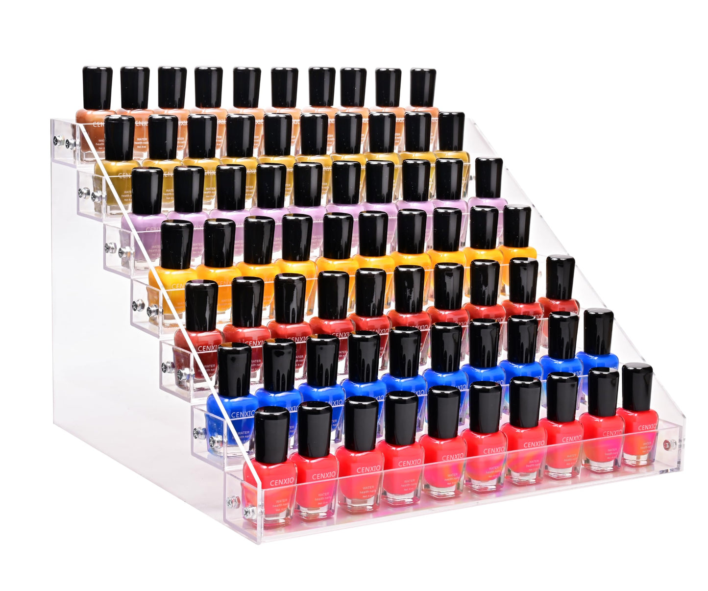 Kingtaily 7 Tiers Layers Organizer Rack Stand Holder Large Capacity Acrylic Clear for Nails Polish Essential Oil Lipstick and Sunglasses