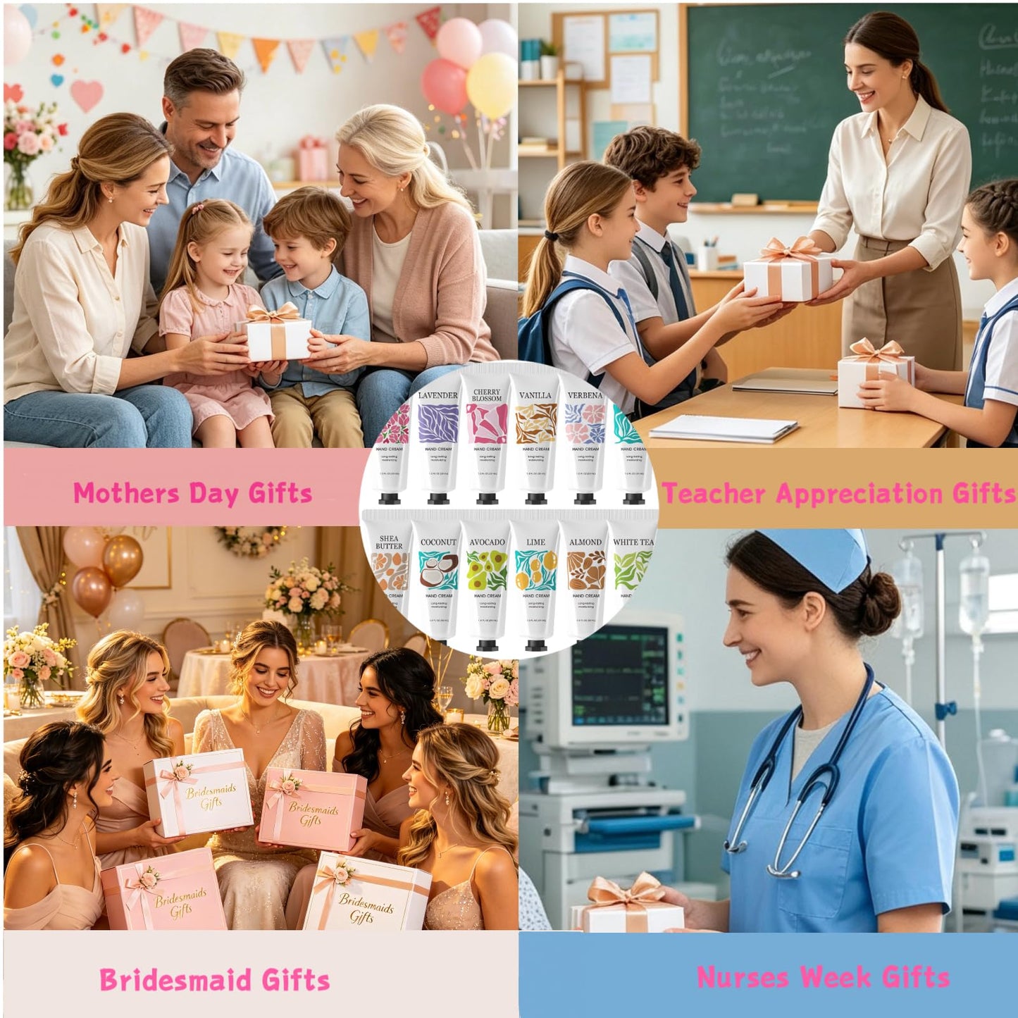 24 Pack Hand Cream Bulk Gifts for Women,Hand Lotion Travel Size Hand Cream for Women,Mini Moisturizer Lotion for Dry Cracked Hands,Bridesmaid Gifts,Bachelorette Party Favors,Appreciation Gifts Teacher