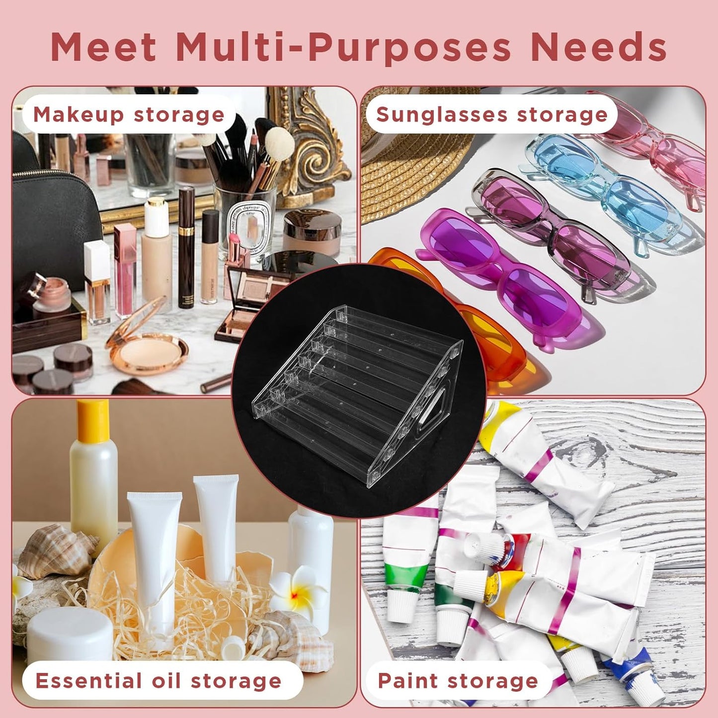 Essential Oils & Nail Polish Organizer - 7-Tier Acrylic Display Rack | Multi-Use for Makeup & Sunglasses