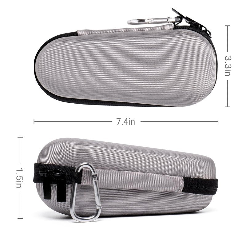 Nincha Electric Razor Case for Braun Series 3, 5, 7, 9 Shavers, Hard Shell EVA Travel Case with Charger Storage, Shaver Protective Carrying Case with Carabiner, Silver, Compact, Practical