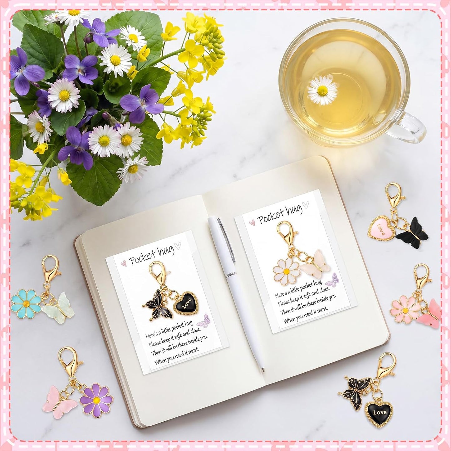 Butterfly Keychain Set - 16 Mini Keychains in 8 Styles | Perfect Party Favors & Gifts for Women