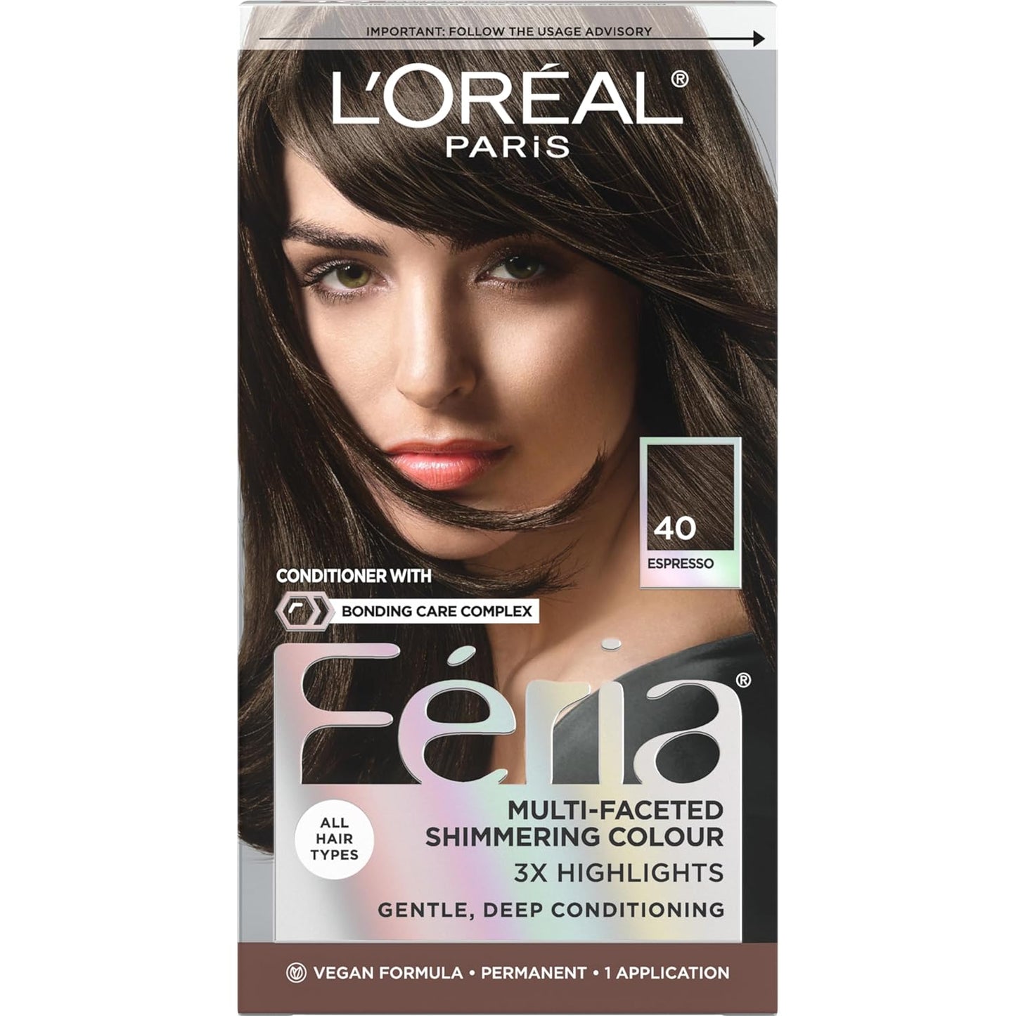 L’Oreal Paris Feria Hair Color - High Intensity Jet Black Dye for 3X Highlights | 1 Kit