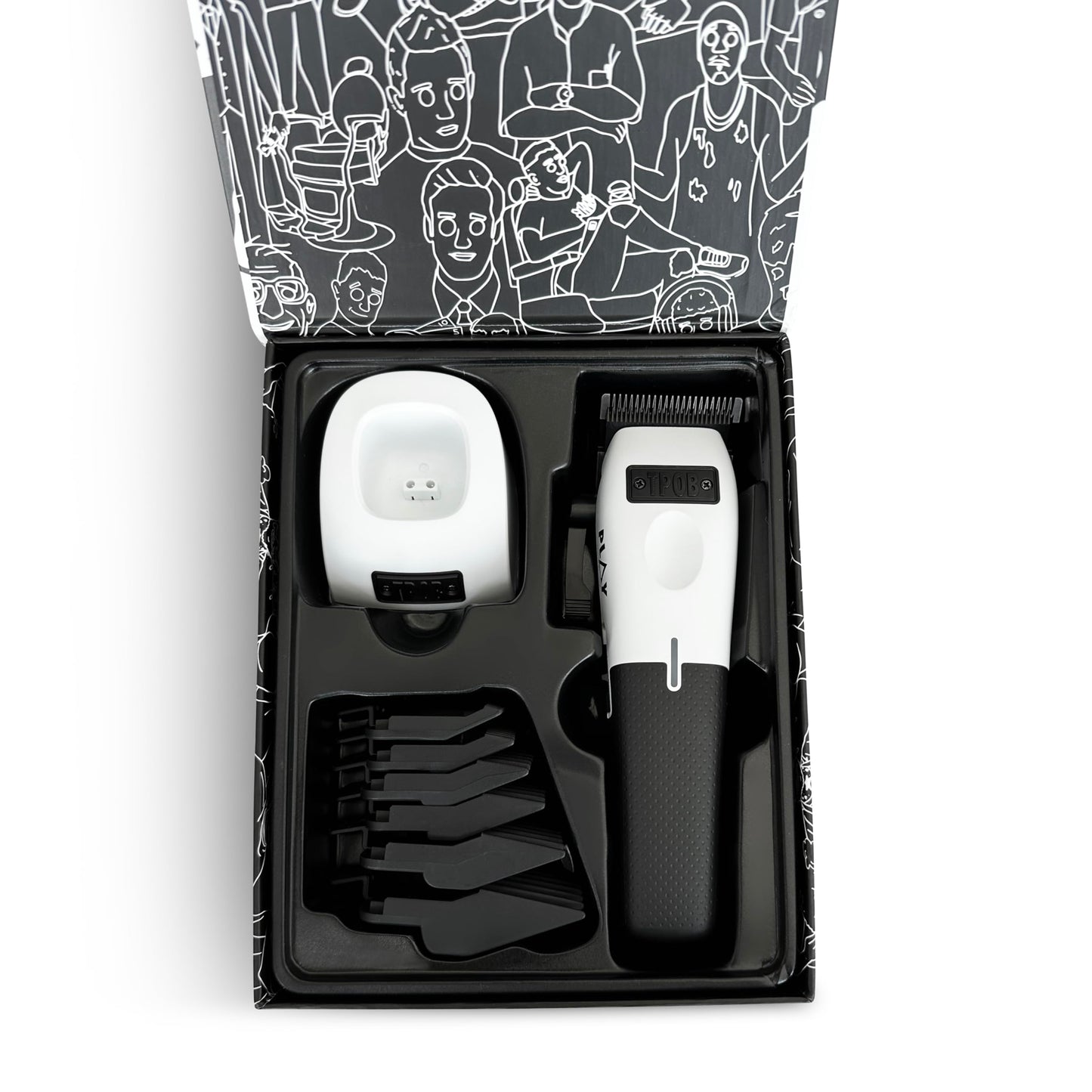 TPOB Play Barber Hair Clippers for Men 7500 RPM with Rubber Grips (White)