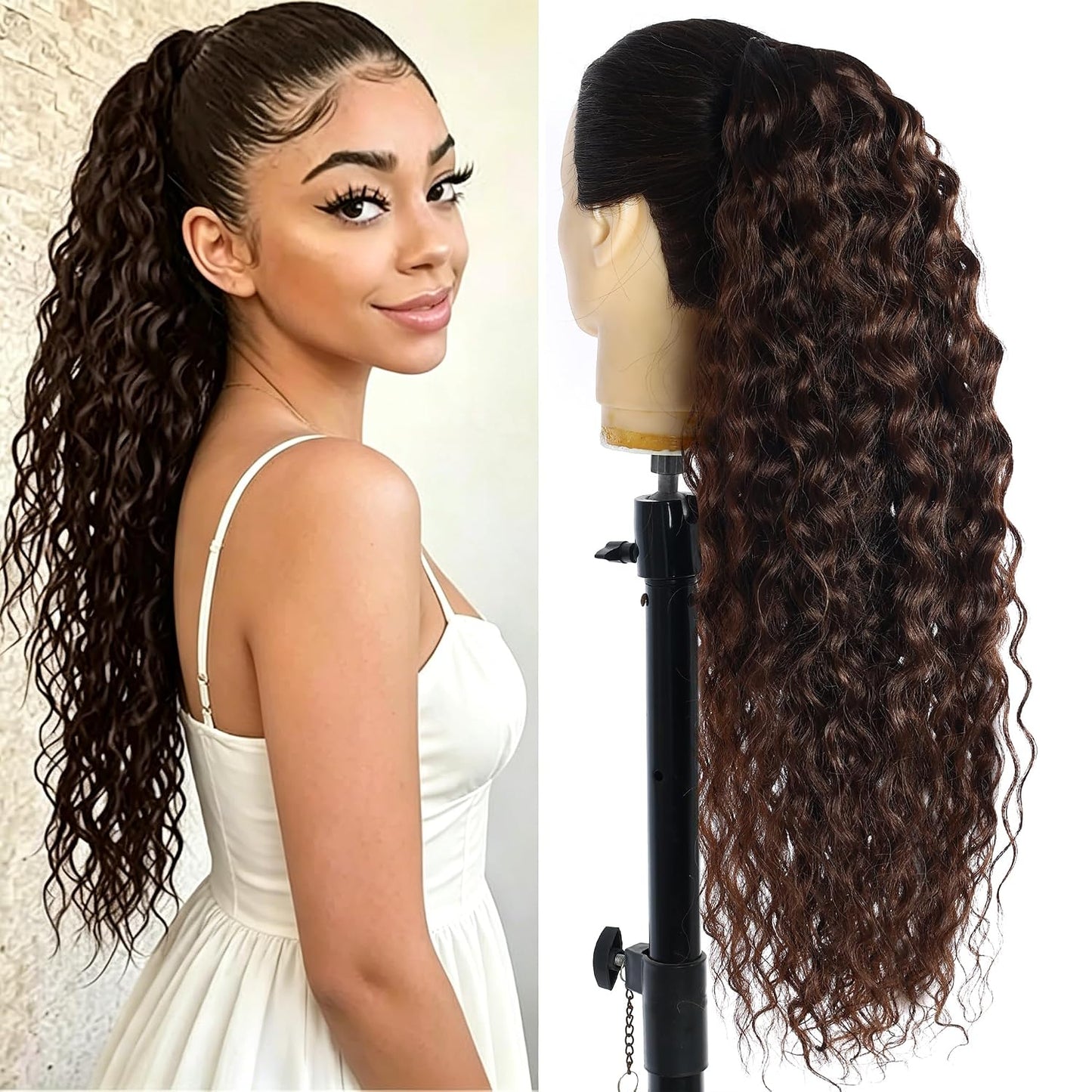 Afro Puff Drawstring Ponytail - Kinky Curly Hair Extension for Black Women | Natural Black, Short 1B Color