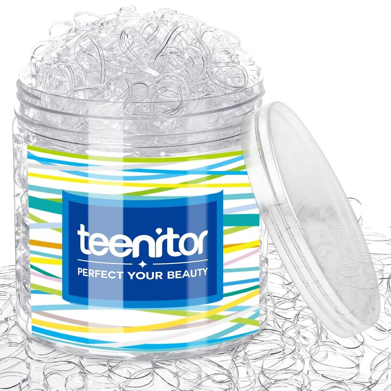 Clear Elastic Hair Bands - 2000 Mini Rubber Hair Ties | Soft 2mm Width, 30mm Length