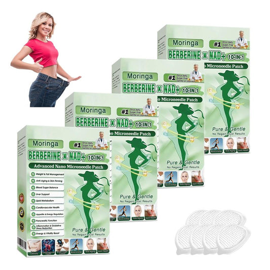 2026 New Upgraded Style Moringa 10-in-1 Nano Microdarts Patch, Advanced Moringa Patches, Natural Body Patches for Women and Men - Gentle Formula for All Skin (4PCS, 4 Boxes)