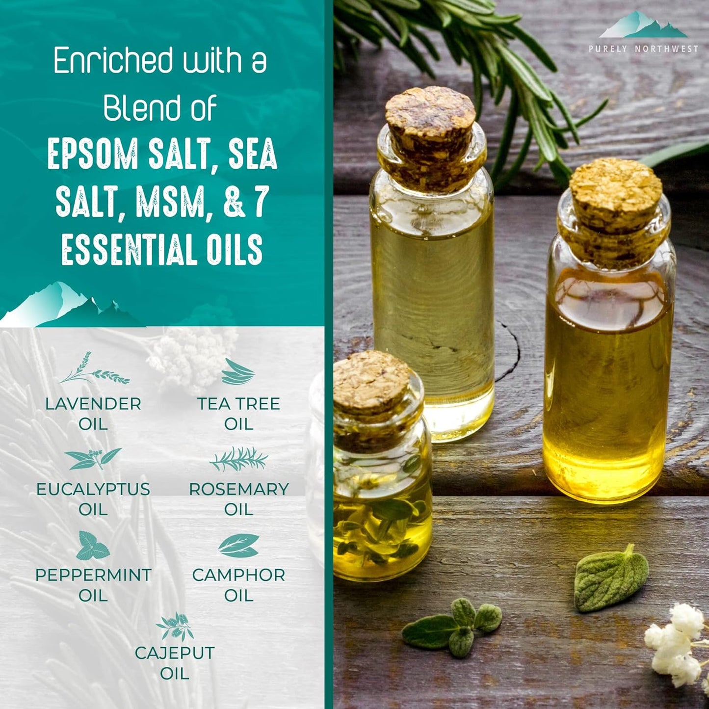Tea Tree & Peppermint Foot Soak | Epsom Salt & MSM for Odor Relief, Itching & Dry Skin - 1 lb