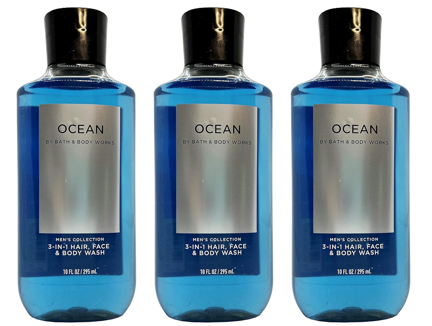 3-in-1 Hair, Face & Body Wash for Men - Ocean Scent Shampoo & Cleanser with Pro-Vitamin B5 & Aloe | 10 fl oz - 2 Pack