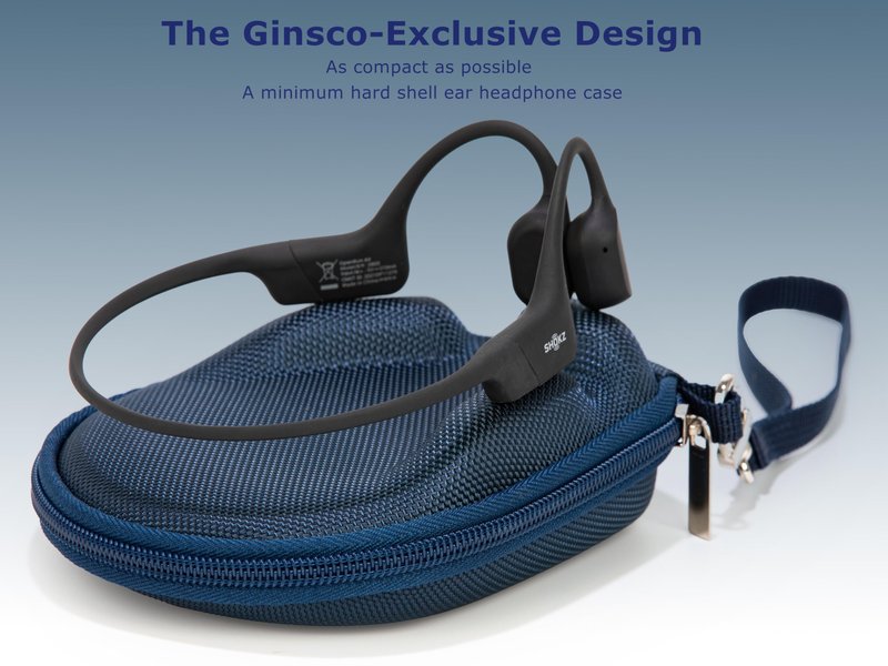Ginsco Universal Bone Conduction Headphones Case Compatible with SHOKZ New OpenRun Pro 2/Pro 2 Mini/OpenRun/OpenSwim Open-Ear Sport Headphones, Compatible with CXK/BAICLUD/MRYTKY (Blue Navy)