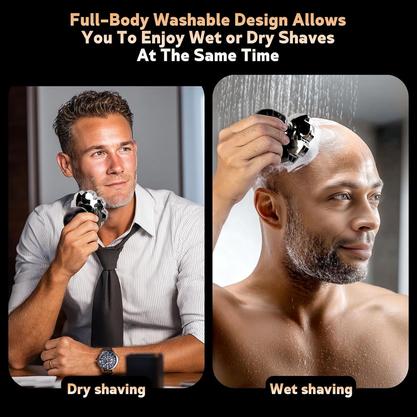 Electric Razor for Men - 9D Floating Head Shaver with Wet & Dry Function | 5-in-1 Body Groomer
