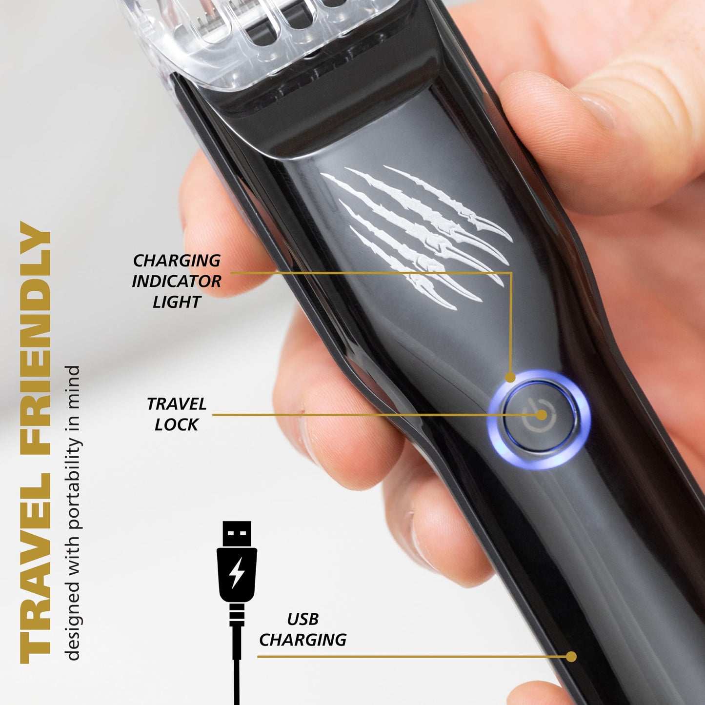 Wahl Manscaper Grizzly Rechargeable Groin & Body Hair Trimmer for Men – Extra Wide Stainless Steel Blade, Waterproof Wet/Dry Mens Body Shaver, 120-Minute Runtime, USB Charging – Model 3026572