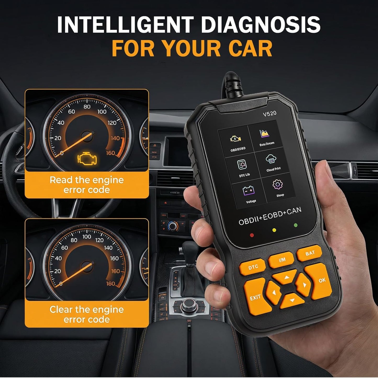 OBD2 Auto Diagnostic Scanner - Live Data Stream & Code Reader | Works with All 1996+ OBDII Vehicles