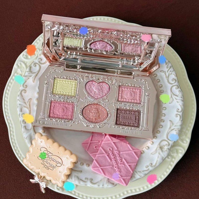 Sweetie Bear Makeup Palette - 6-Color Pink Face Palette with 4 Matte & 2 Shimmer Shades | Blendable & Smooth 0.23 Oz