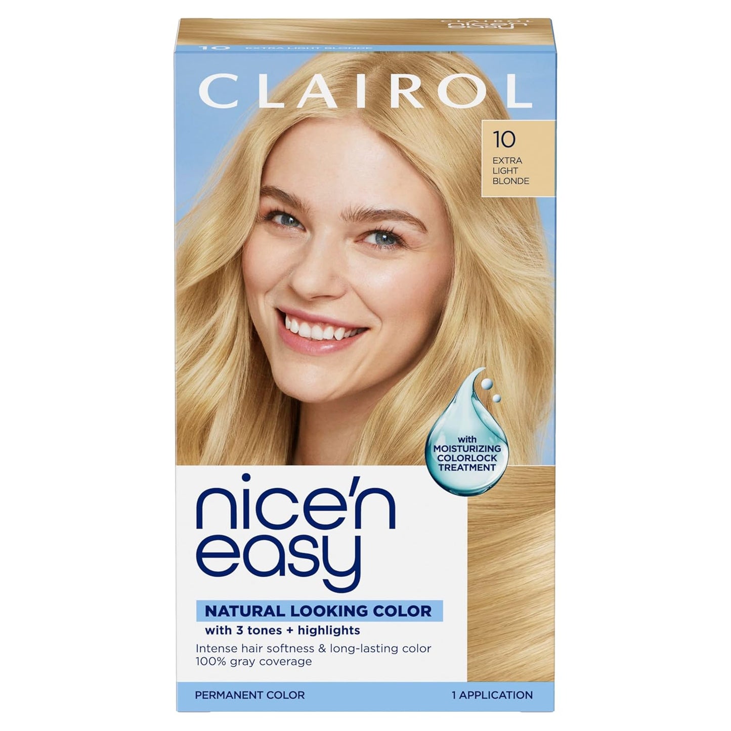 Clairol Nice'n Easy Permanent Hair Dye - Blackest Black | 100% Gray Coverage & Long-Lasting Shine | Single Pack