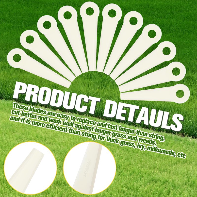 Weewooday 36 Pieces Trimmer Head Blades Replacement Blades Nylon Trimmer Blade Compatible with Stihl Polycut 20-3 Replaces