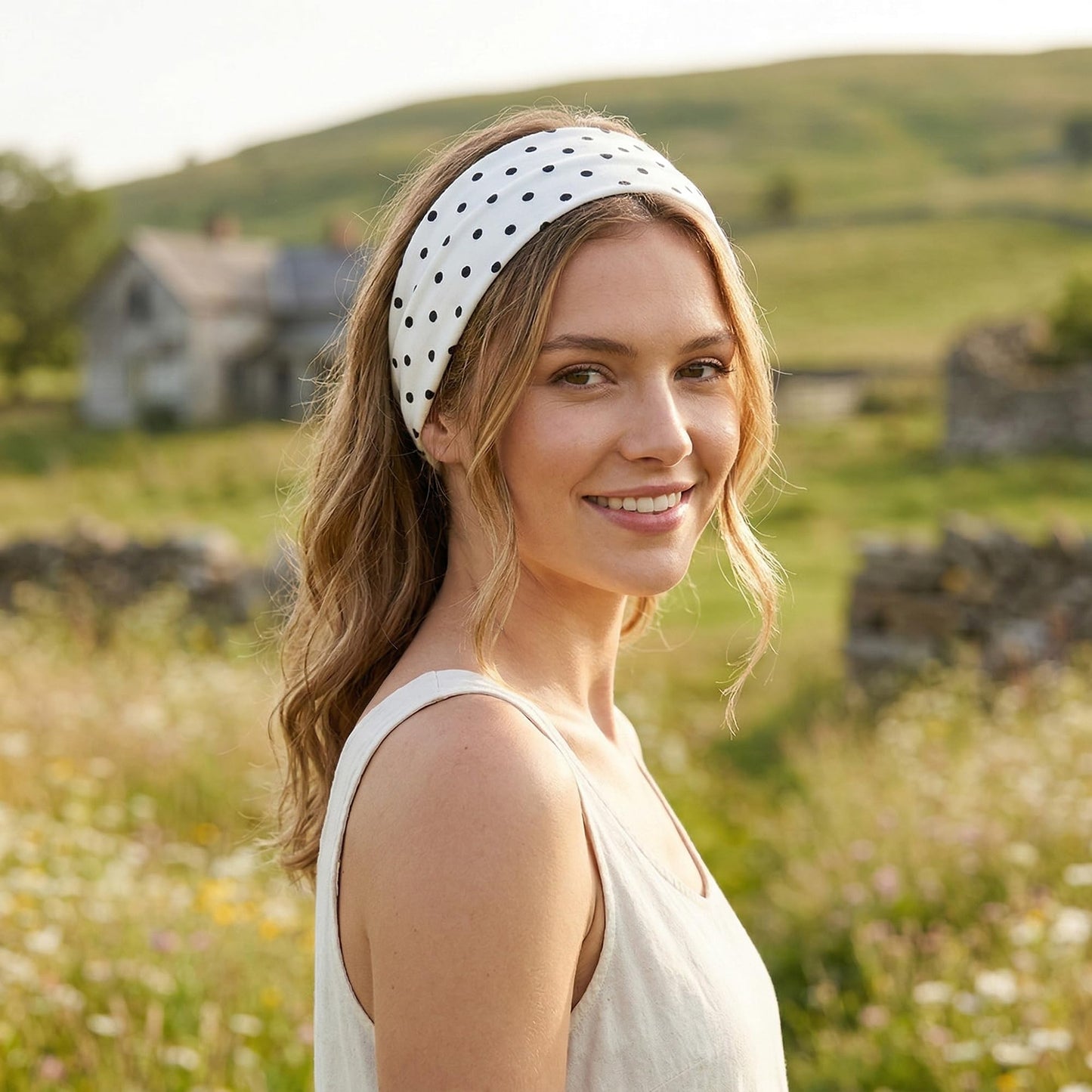 Waliah 6 Pcs Polka Dot Headband Cute Headbands for Women Soft Head Bands for Women's Hair Non Slip Headbands