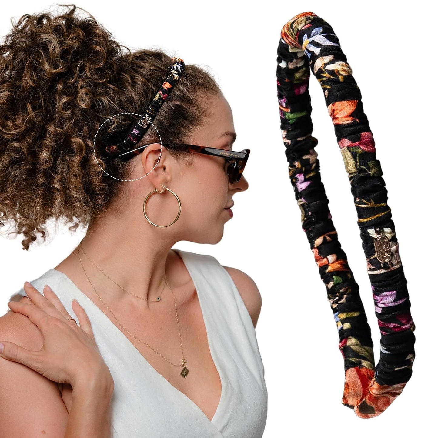 Silk Headband for Women | 100% Mulberry Silk, Wide Non-Slip Design, No Headache, Perfect for Curly & Textured Hair