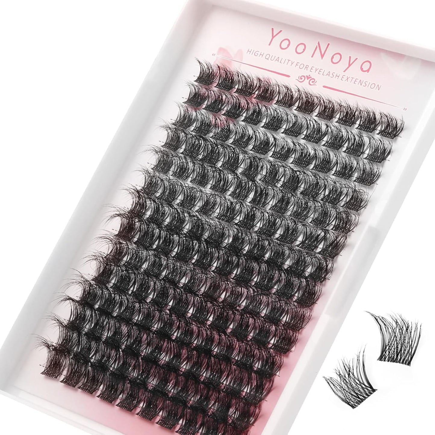 Lash Clusters - 144 PCS Individual 12mm D Curl Eyelash Extensions | Thick, Natural Wispy Reusable Volume Lashes