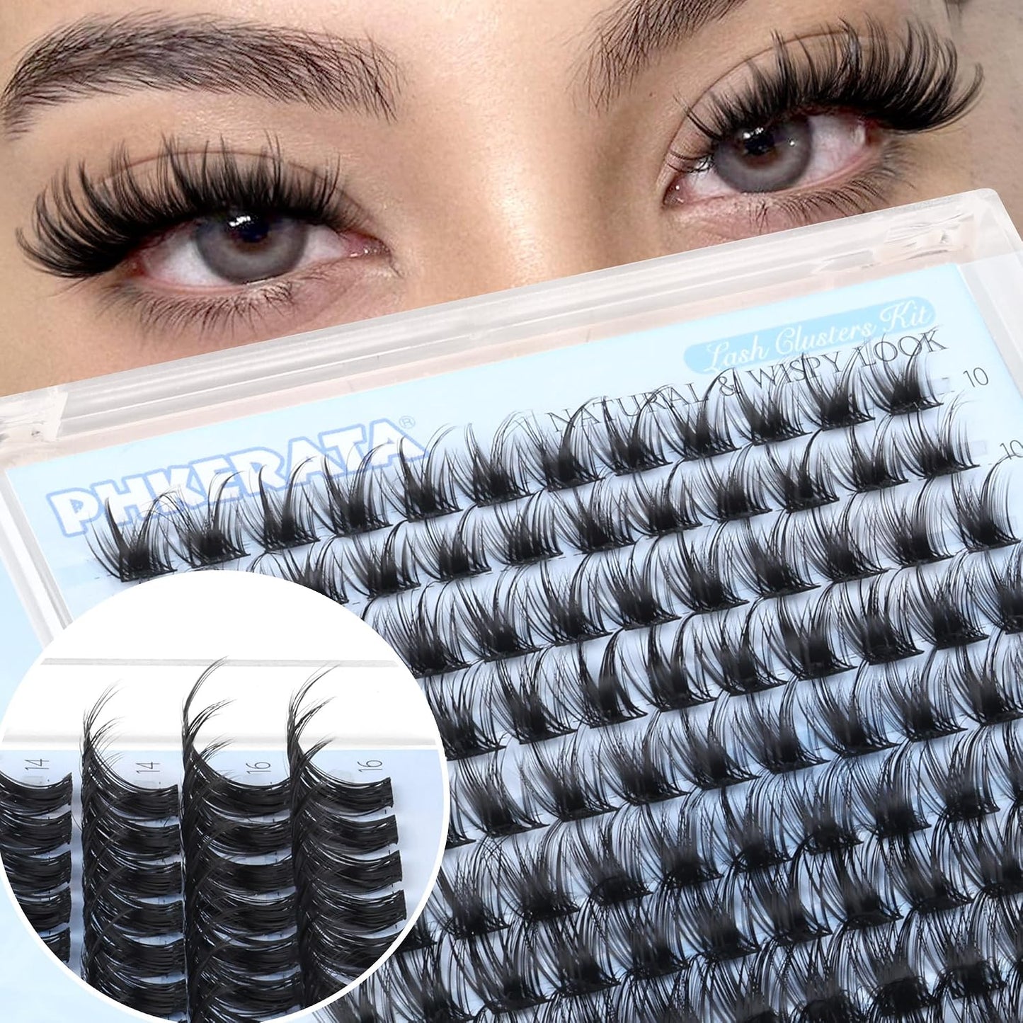 Wispy Eyelash Clusters - 120 Pcs Natural D Curvature Individual Lash Extensions | Reusable DIY Thin Band