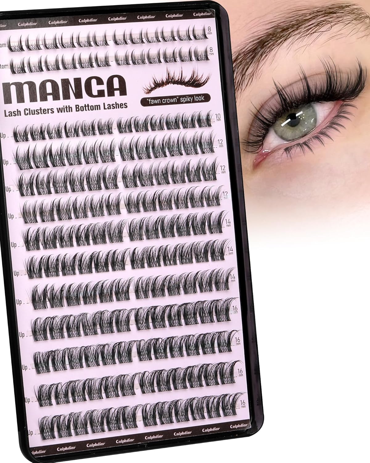 Manga Lash Clusters - Wispy Spiky Volume Eyelash Extensions | Weightless 10-16mm Individual Lashes for DIY Cat Eye Looks