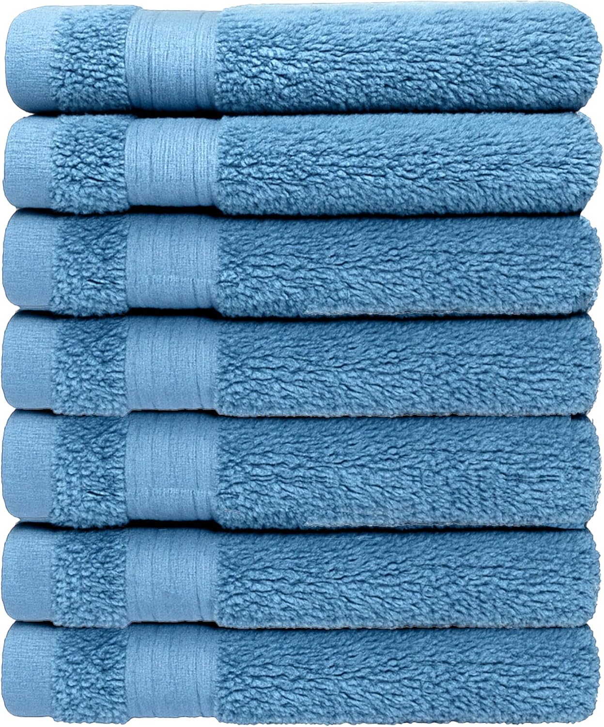 Luxury Cotton Washcloths - Ultra Soft & Super Absorbent Terry Towels | 12x12 MultiPack in China Blue