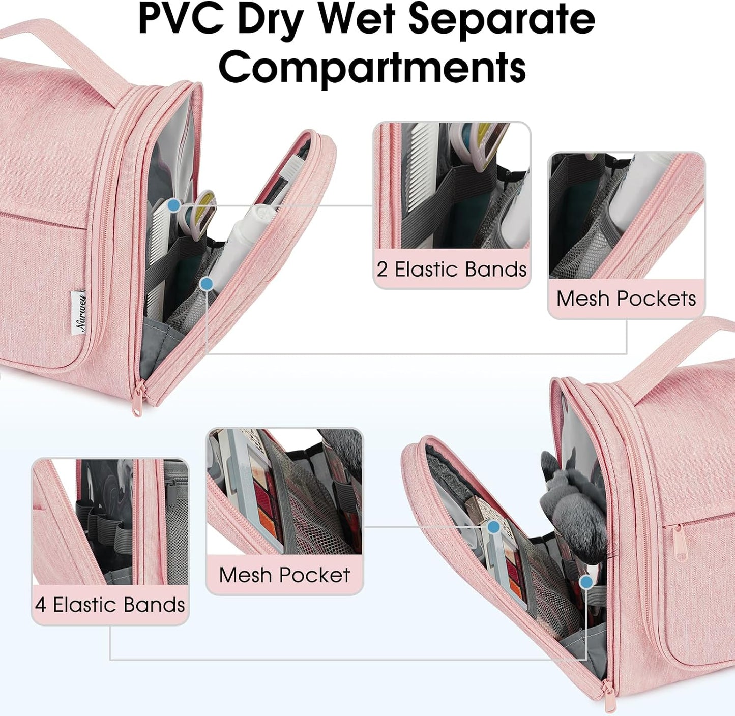 Hanging Toiletry Bag for Women - Travel Makeup Organizer | Compact & Stylish Design