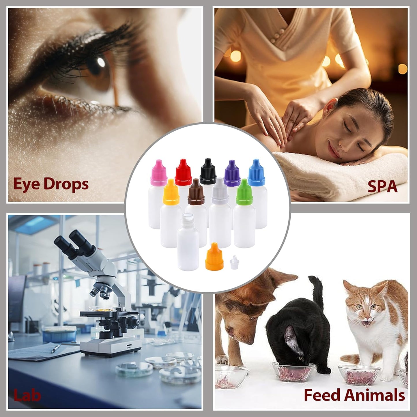 Mini Plastic Eye Dropper Bottles - 10PCS Refillable Travel Containers | 15ml (0.5oz) Squeezable