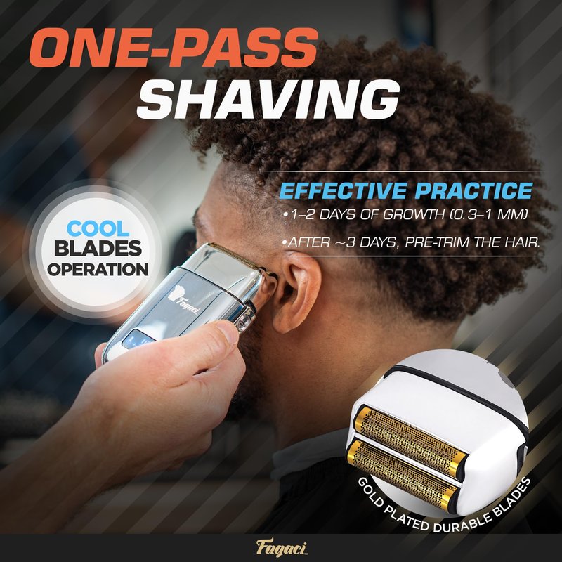 Fagaci 5 Speeds Double Foil Shavers for Men Professional Irritation Free, Close Clean Shaving Foil Razor, Electric Shavers for Men, Maquina de Afeitar para Hombre, Neck Barber Shaver