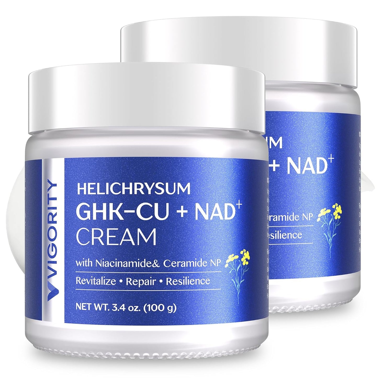 VIGORITY Copper Peptides Cream - Anti-Aging GHK-Cu & NAD+ Moisturizer for Fine Lines | Hydrates & Restores Mature Skin 3.4oz