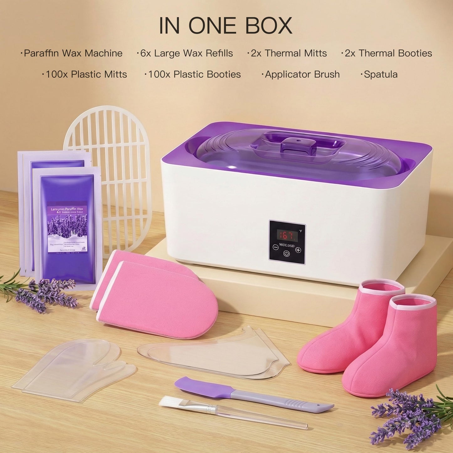 Paraffin Wax Machine for Hand and Feet - 4000ml Large Capacity Wax Warmer Full Kit with Gloves & Booties, Professional Hot Wax Paraffin Machine for Spa