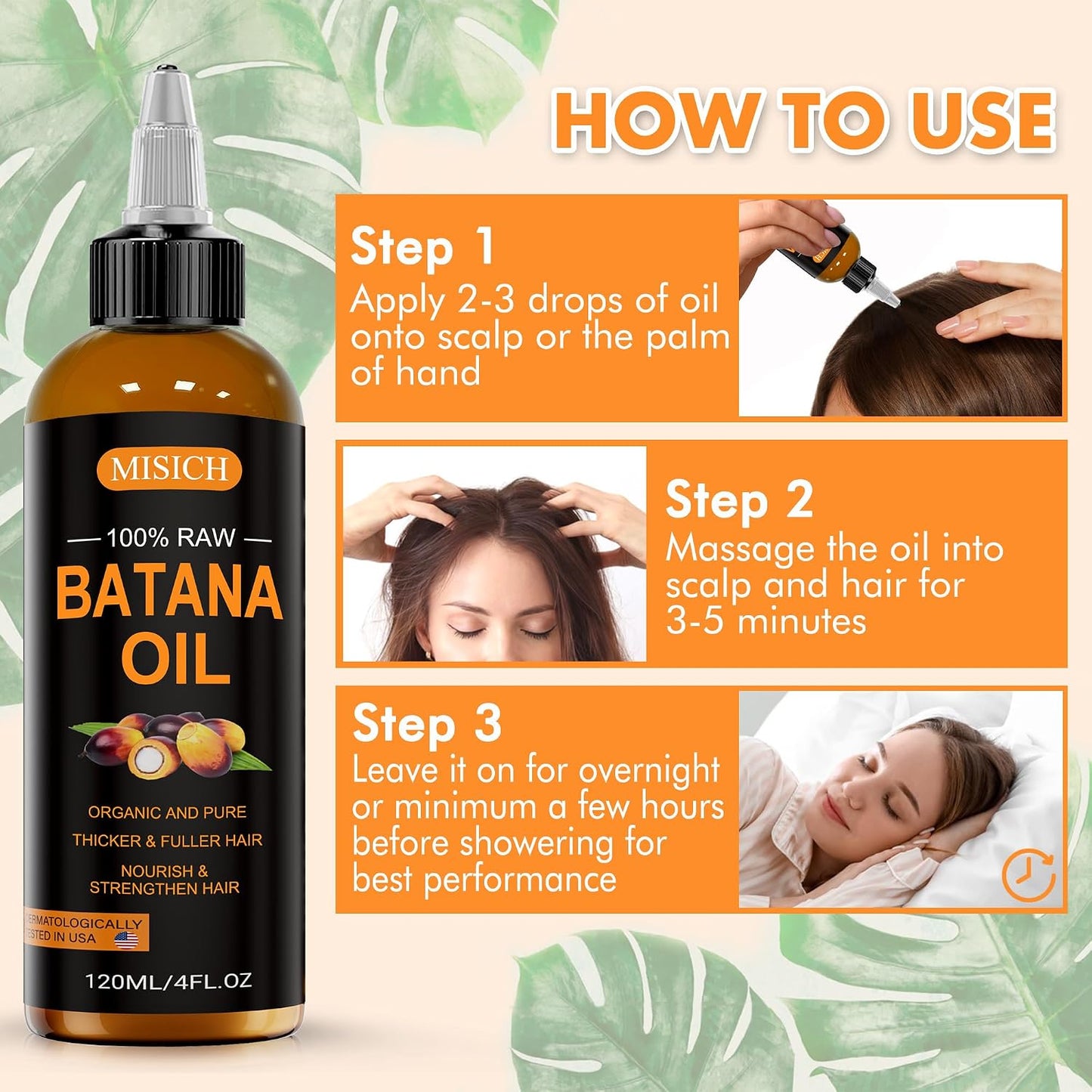 Raw Batana Oil - 100% Natural Organic Hair Growth Oil for Men & Women | Pure, Unrefined, 4 Oz