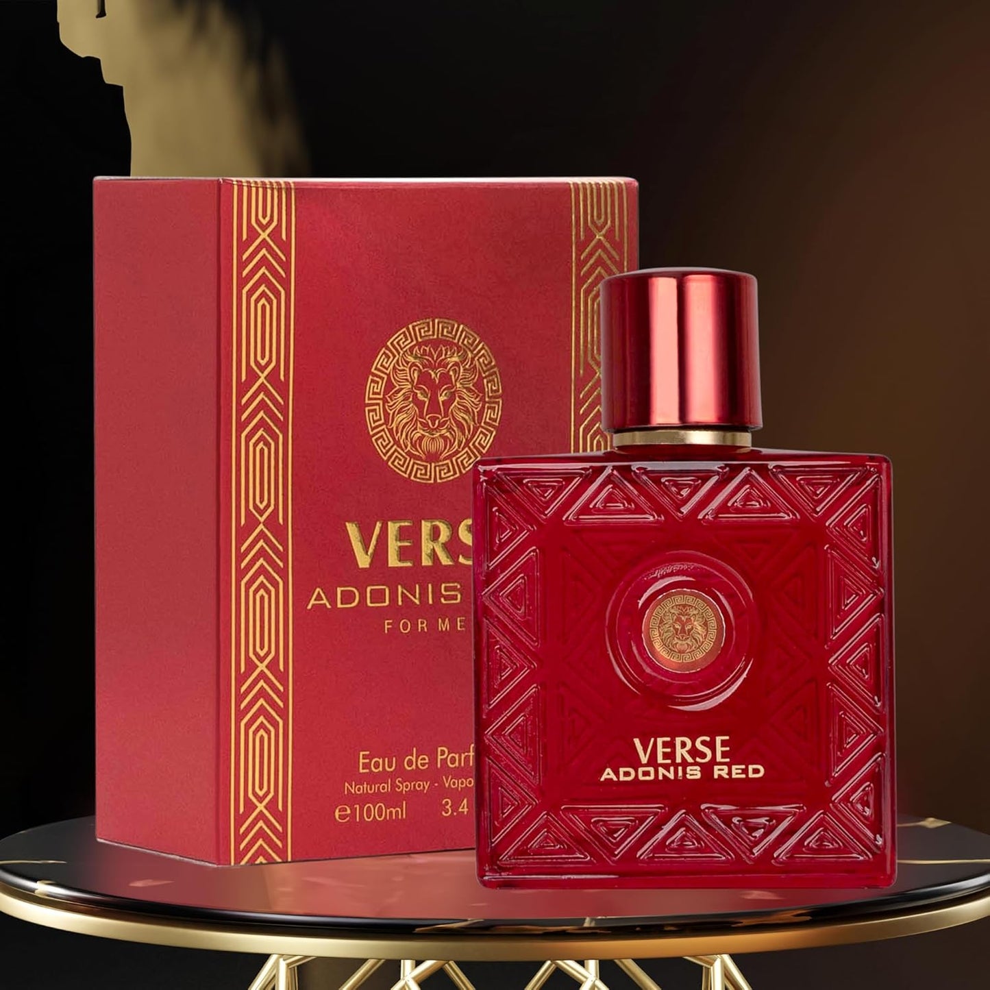 Adonis Red Eau De Parfum for Men - 100ml Fruity Warm Floral Fragrance | Includes NovoGlow Pouch