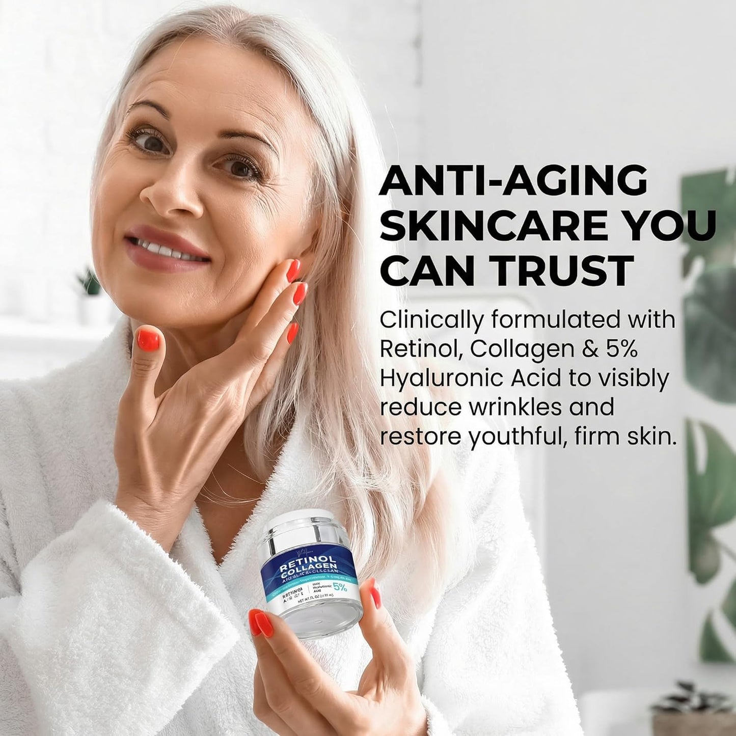 Face Moisturizer for Aging Skin - Retinol & Collagen Cream for Mature Skin | 1.7 fl. oz, Unscented