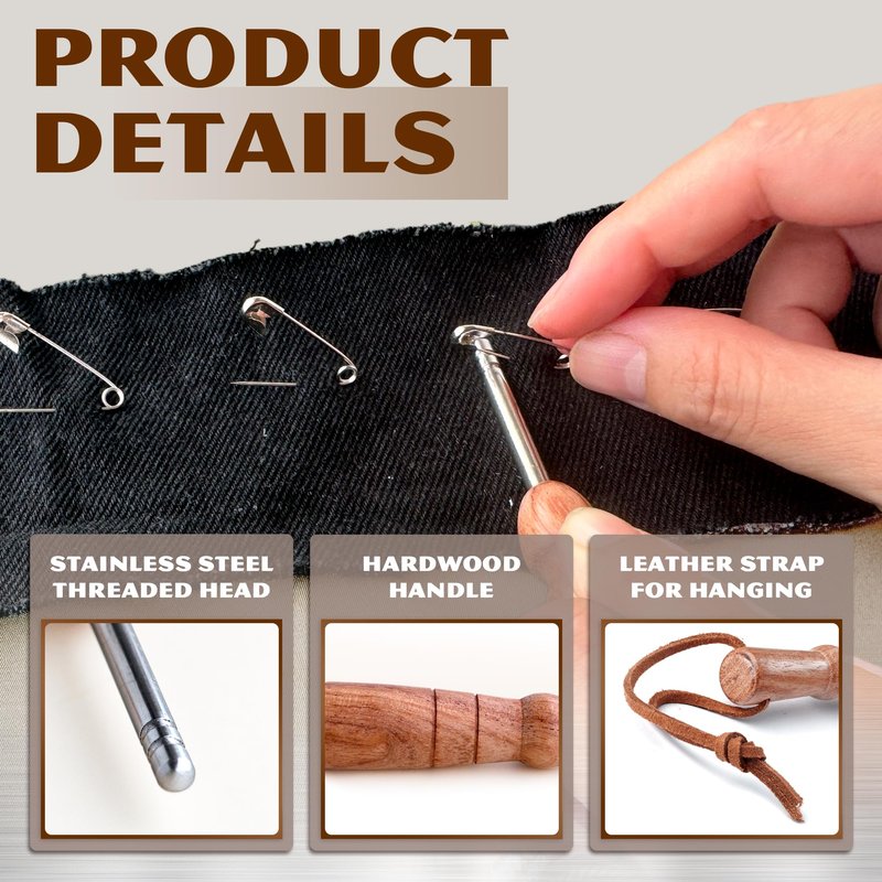 Savina Pin Basting Tool - Opens & Closes The Pins Easily, Saves Your Finger When Pinning Quilt - A Handcrafted Sewing Tool for Quilters & Sewers.