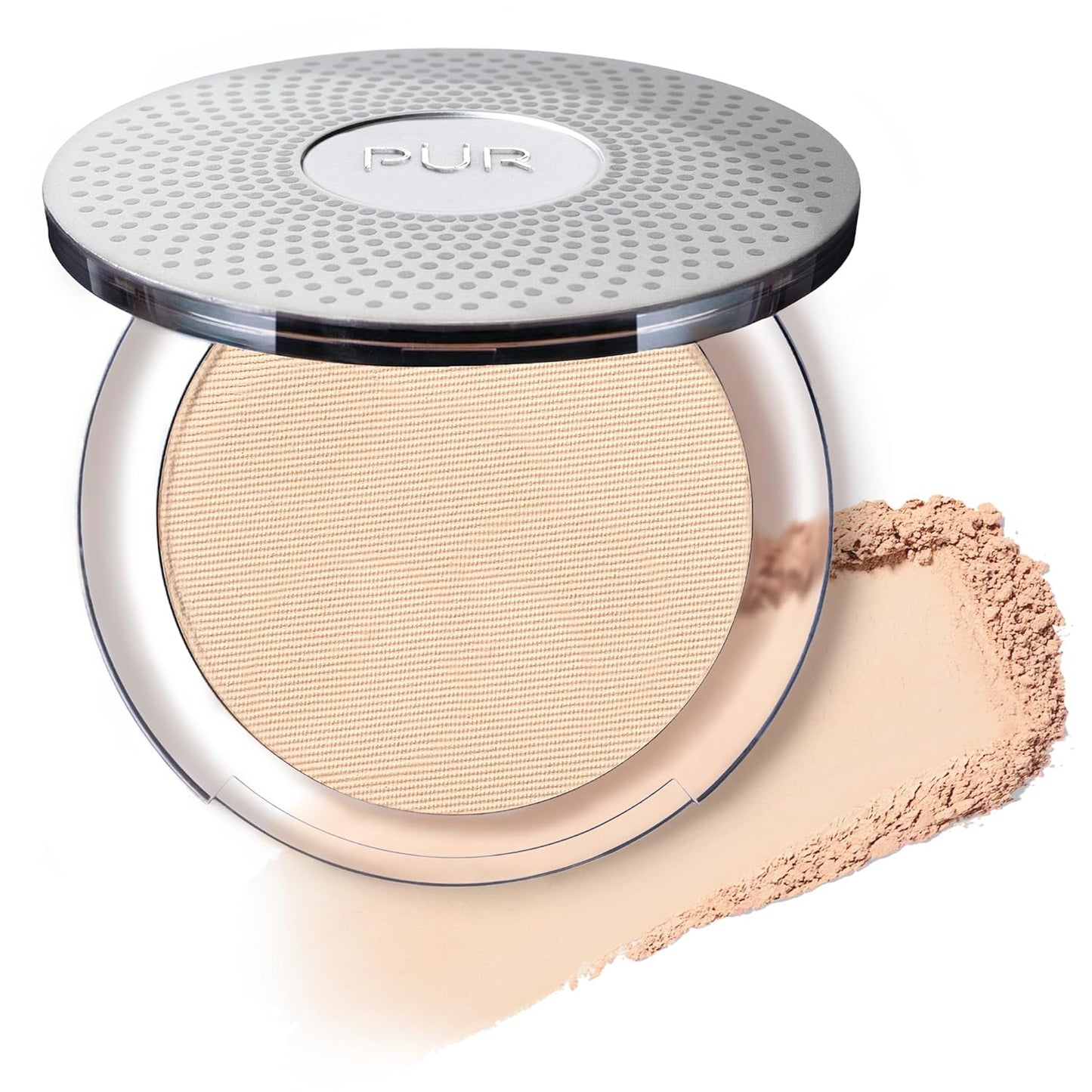 PÜR MINERALS 4-in-1 Pressed Mineral Makeup Powder Foundation with SPF 15 | Buildable Medium to Full Coverage Compact