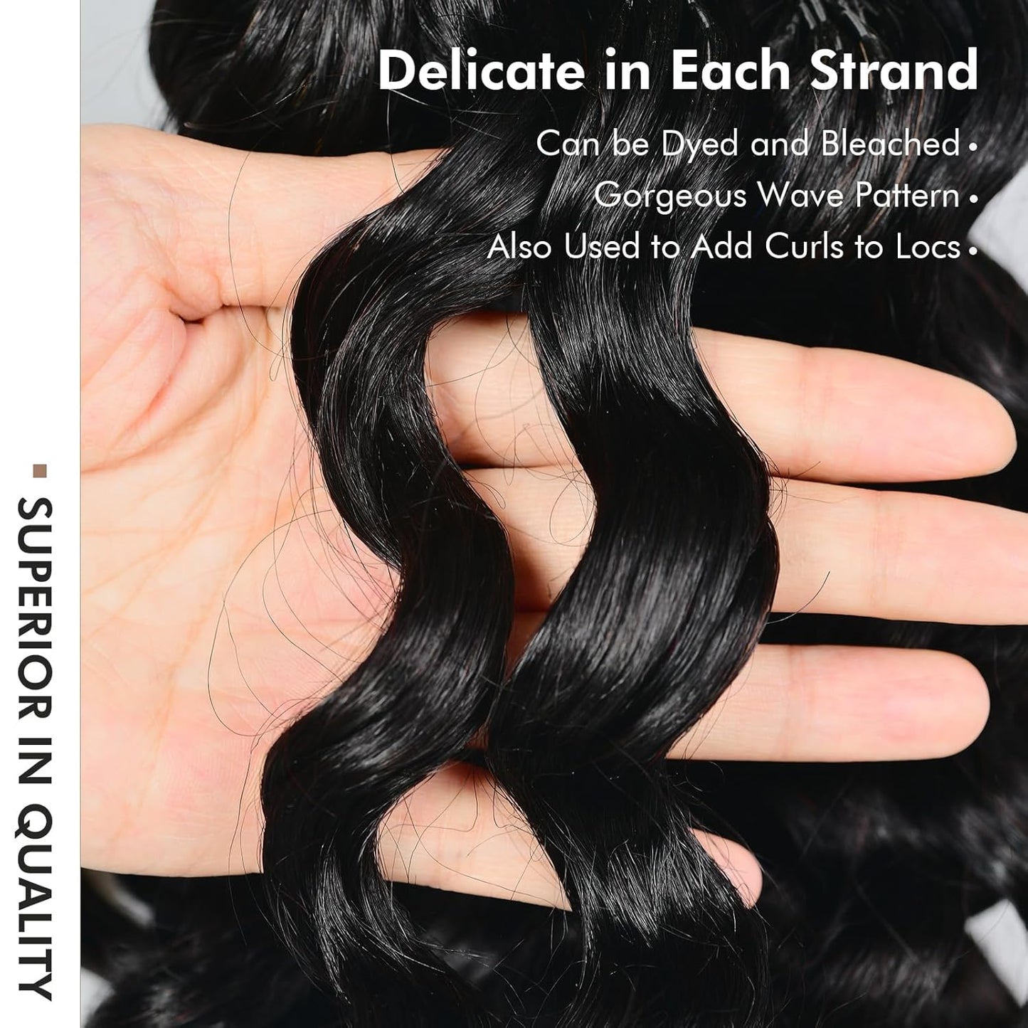 ToyoTress Ocean Wave Crochet Hair - 10 Inch Invisible Knotless Deep Curly Braiding Hair | Natural Color, 250G