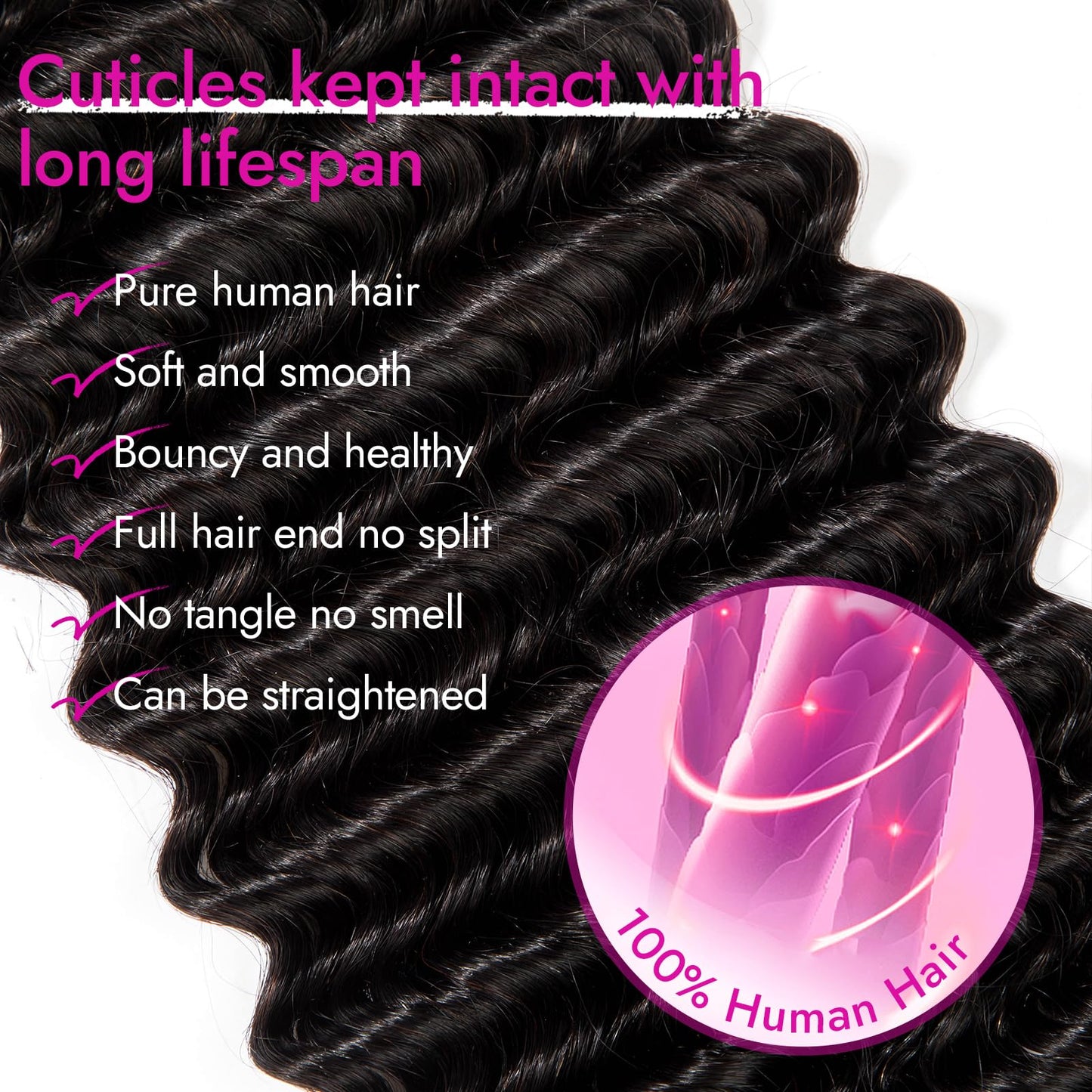 Human Braiding Hair for Boho Braids Deep Wave, Boho Human Hair for Braiding Curly, Human Hair Braiding Hair for Black Women, Natural Color, 16 Inch 50g-2 Bundles in One