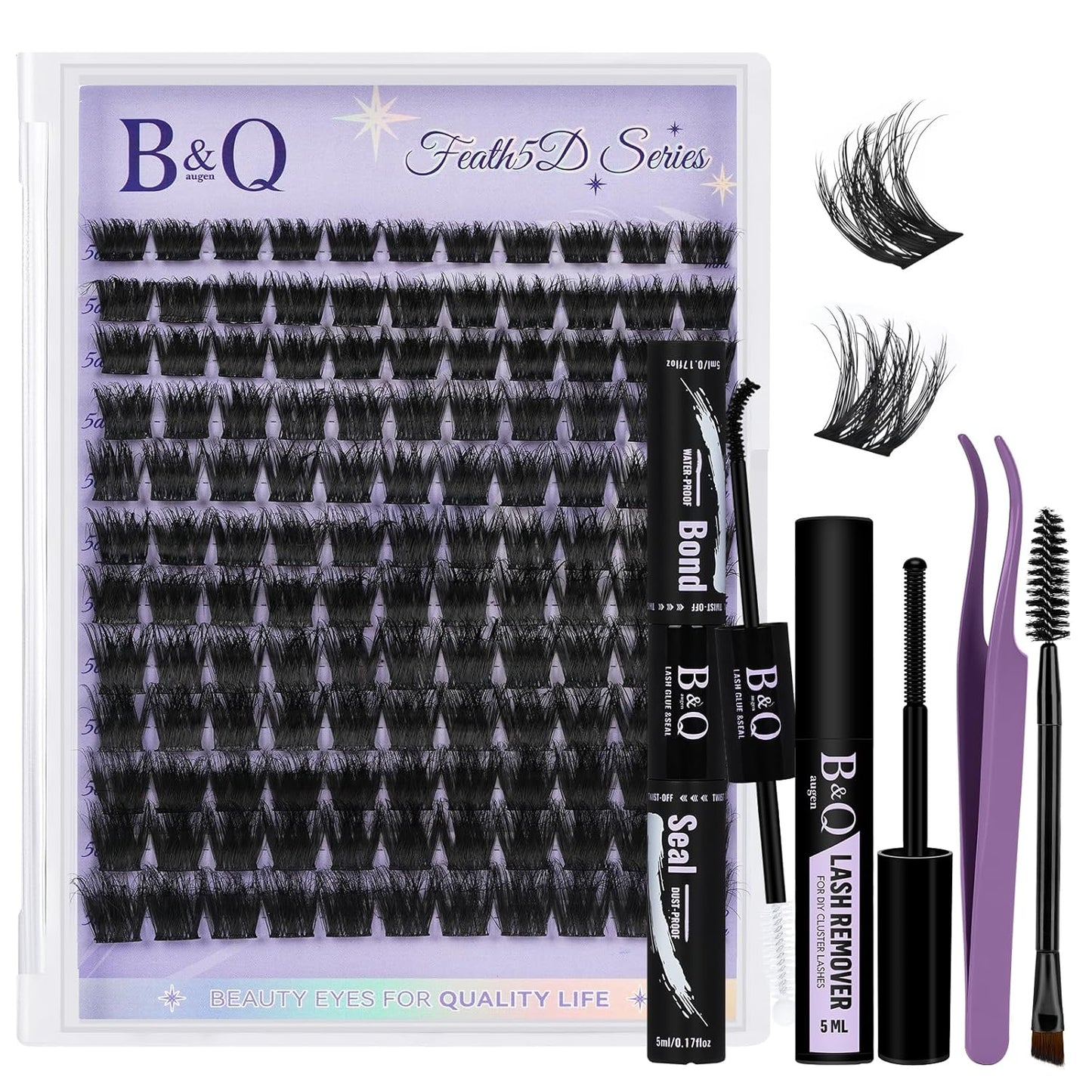 Lash Clusters - Fluffy Wispy Voluminous 144 PCS | Lightweight Feathered Eyelash Extensions 8-18mm, Waterproof