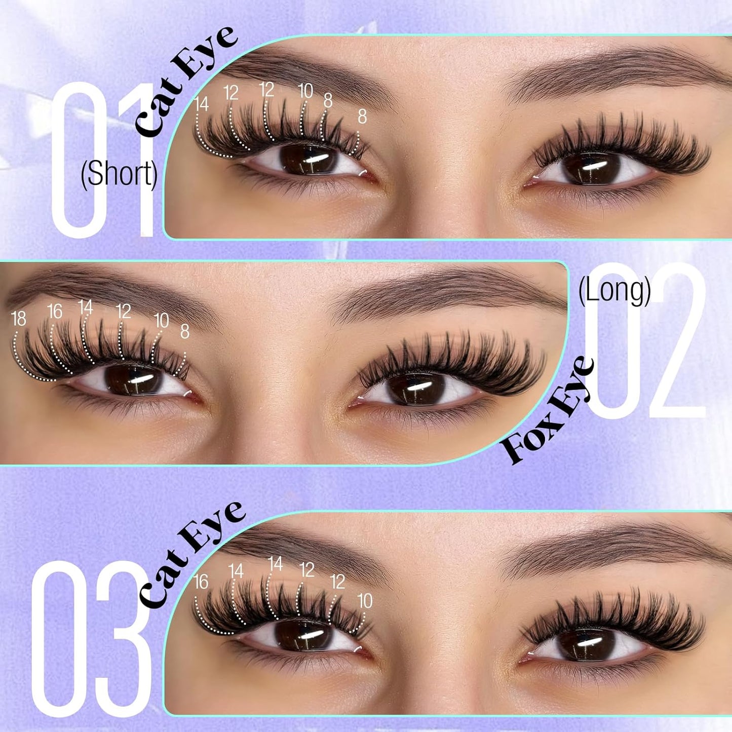 Flaunt Lash Clusters - Wispy Eyelash Extensions 8-18mm | C Curl, 144pcs Waterproof Individual Lashes