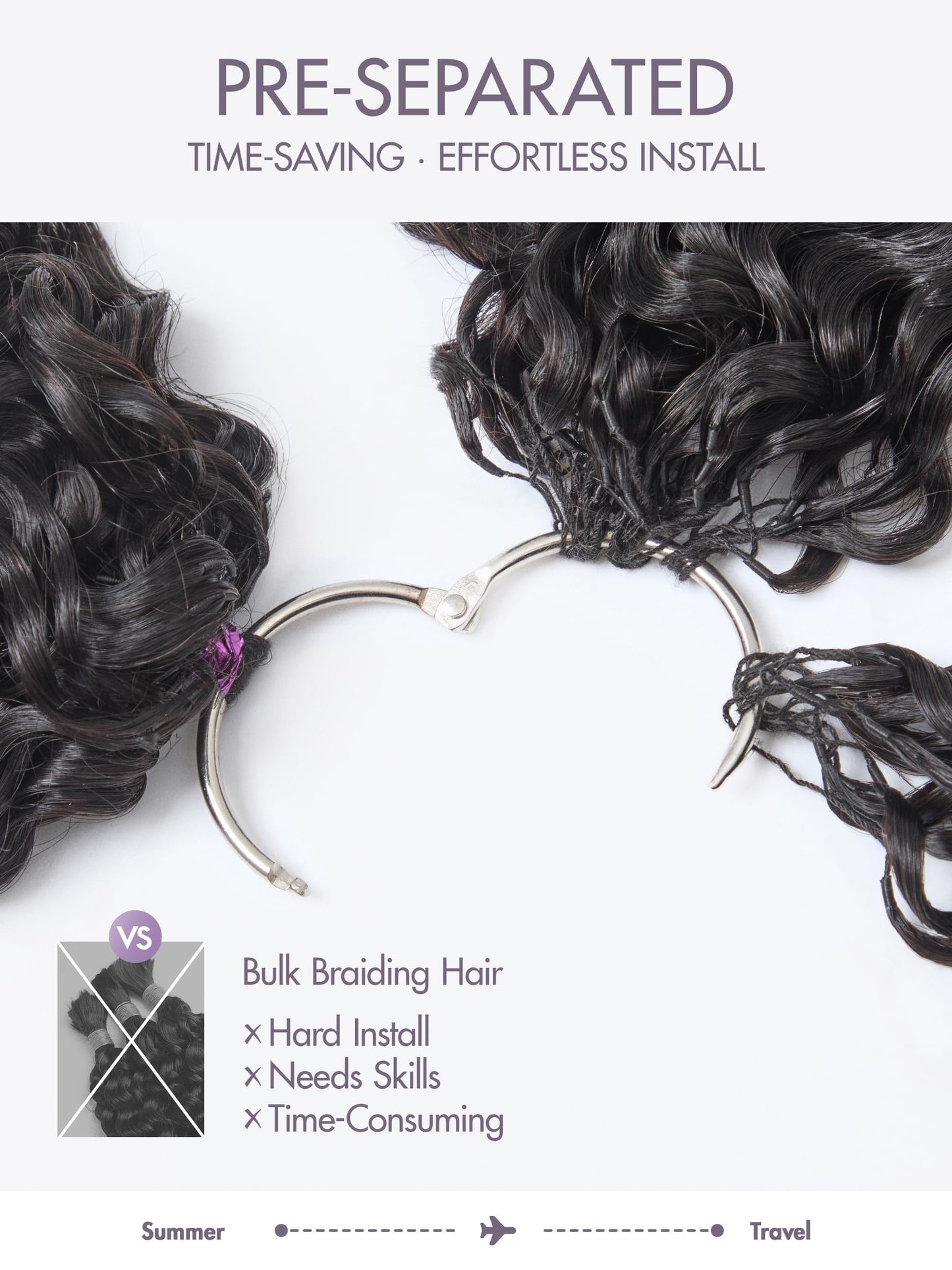 LUVME Deep Wave Miracle Knots Crochet Human Hair, 18 Inch 215g About 200 Strands, Pre-Separated Feather Crochet Hair for Black Women, Natural Black, Full Volume Protective Style