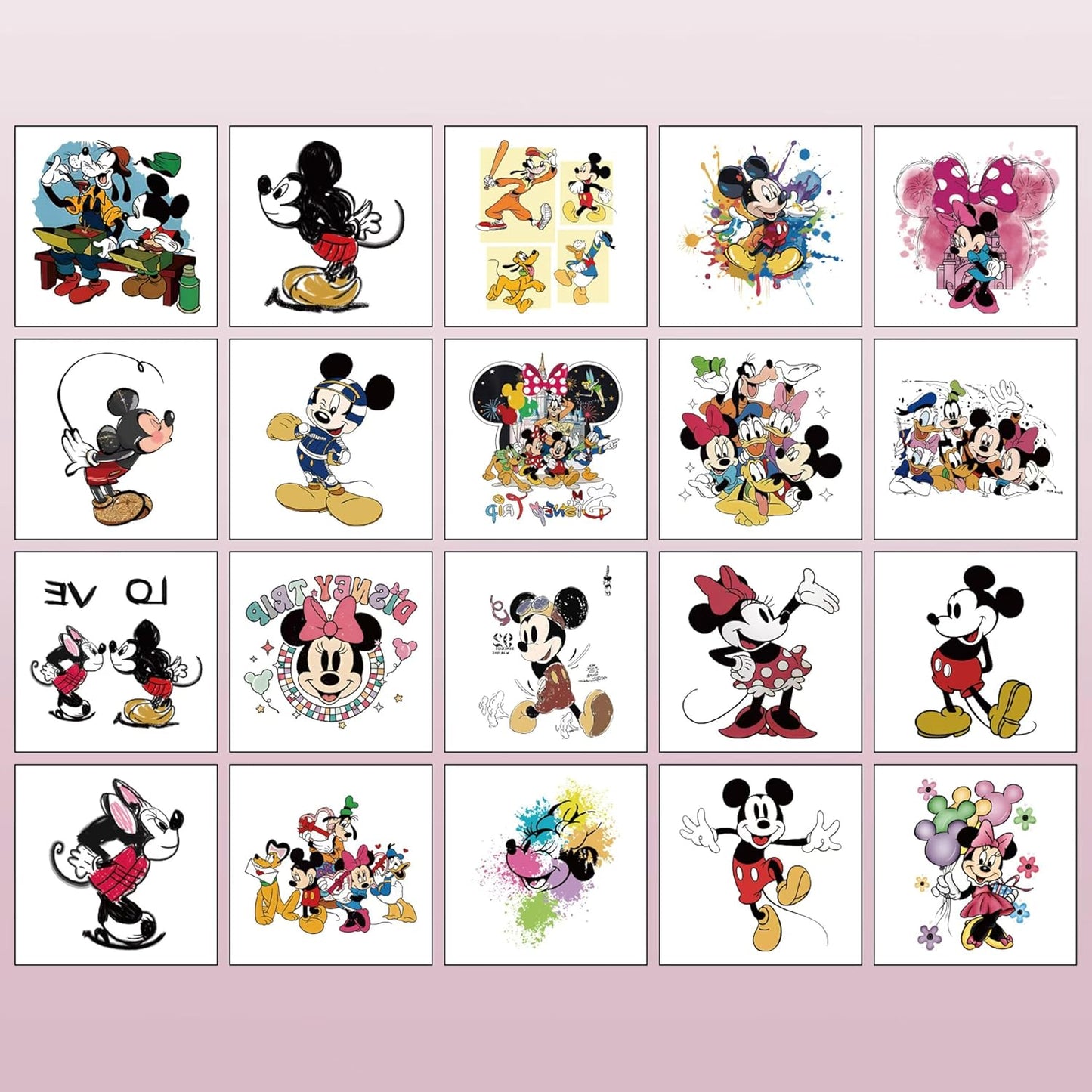 Mickey Mouse Temporary Tattoos - 20 Pcs Cartoon Stickers for Teens | Birthday Party Favors & Decorations