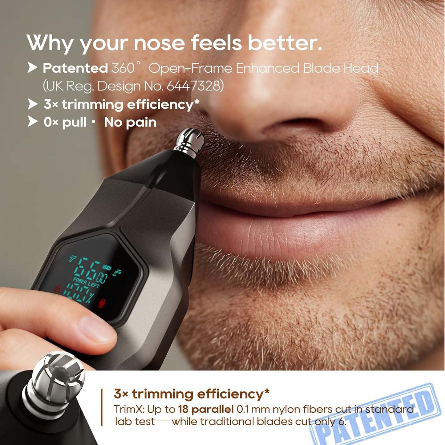 Beard Trimmer for Men - IPX7 Waterproof Cordless Hair Clippers with Magnetic Snap-On Heads | Grooming Kit for Mustache, Body, Face, Ear, Nose - Gray